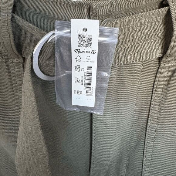 Madewell Women's Cargo Pants Size 26 Green Belted Slouchy Straight - Picture 7 of 7